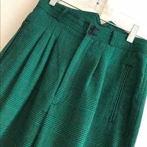Vintage Green Plaid Menswear Pants - 25/26